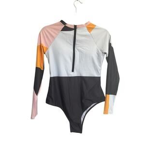 NWT Attarco Long Sleeve Zip Front One Piece Swim Suit Surfing Womens Large #6600
